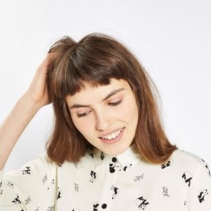 Topshop Panda Print Dress Shirt